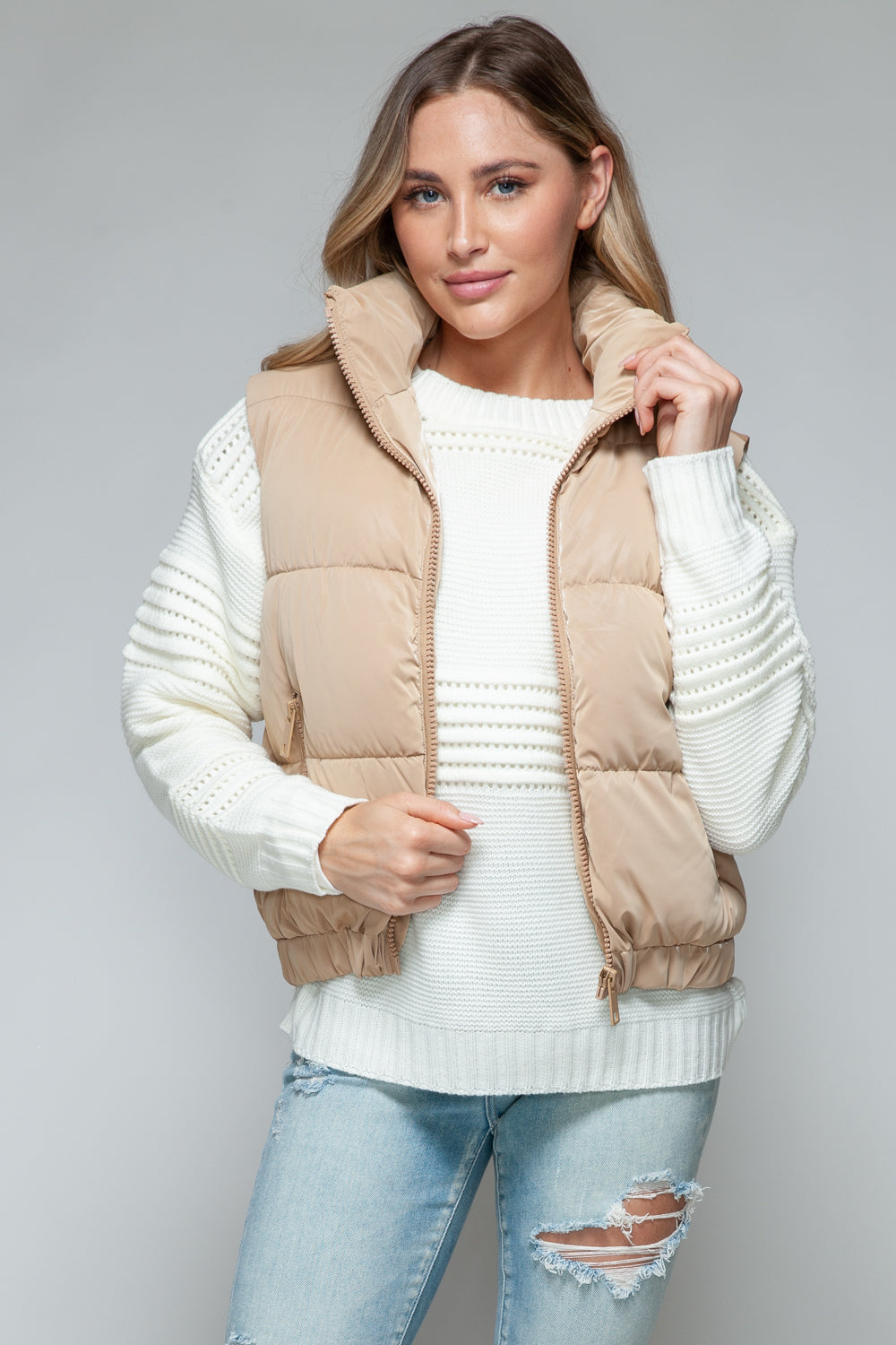 Fur lined puffer vest online