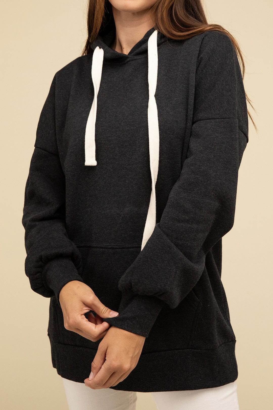 Zenana - Oversized Hoodie Longline Sweatshirt