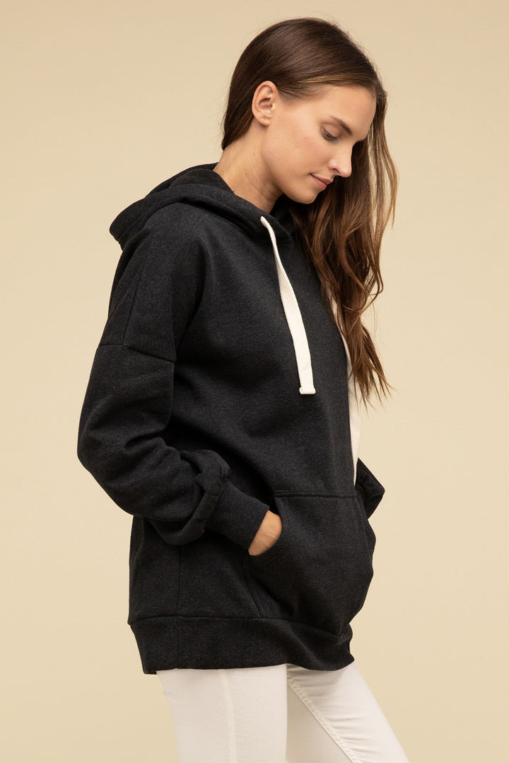 Zenana - Oversized Hoodie Longline Sweatshirt