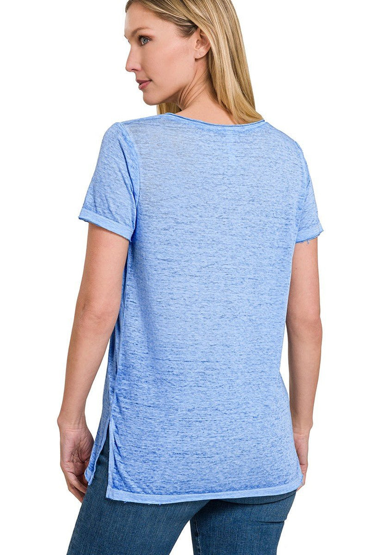 Zenana - Short Sleeve Burnout Tee