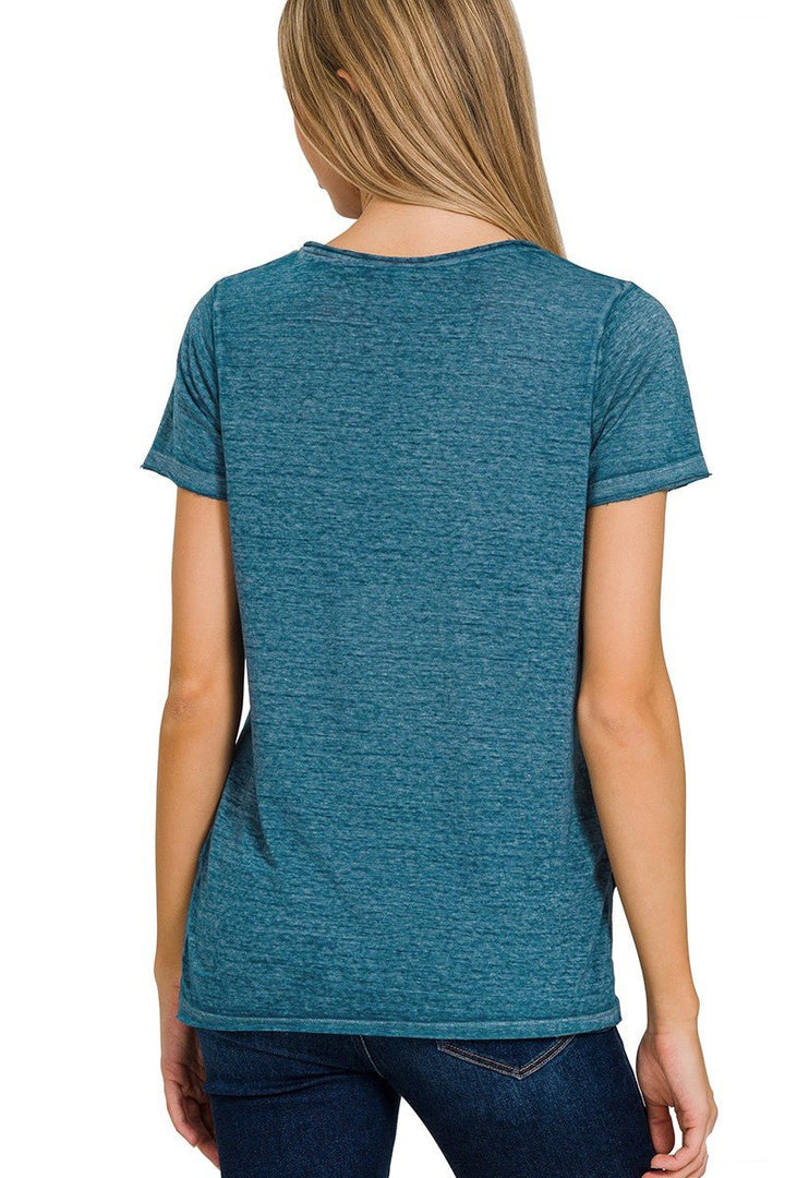 Zenana - Short Sleeve Burnout Tee