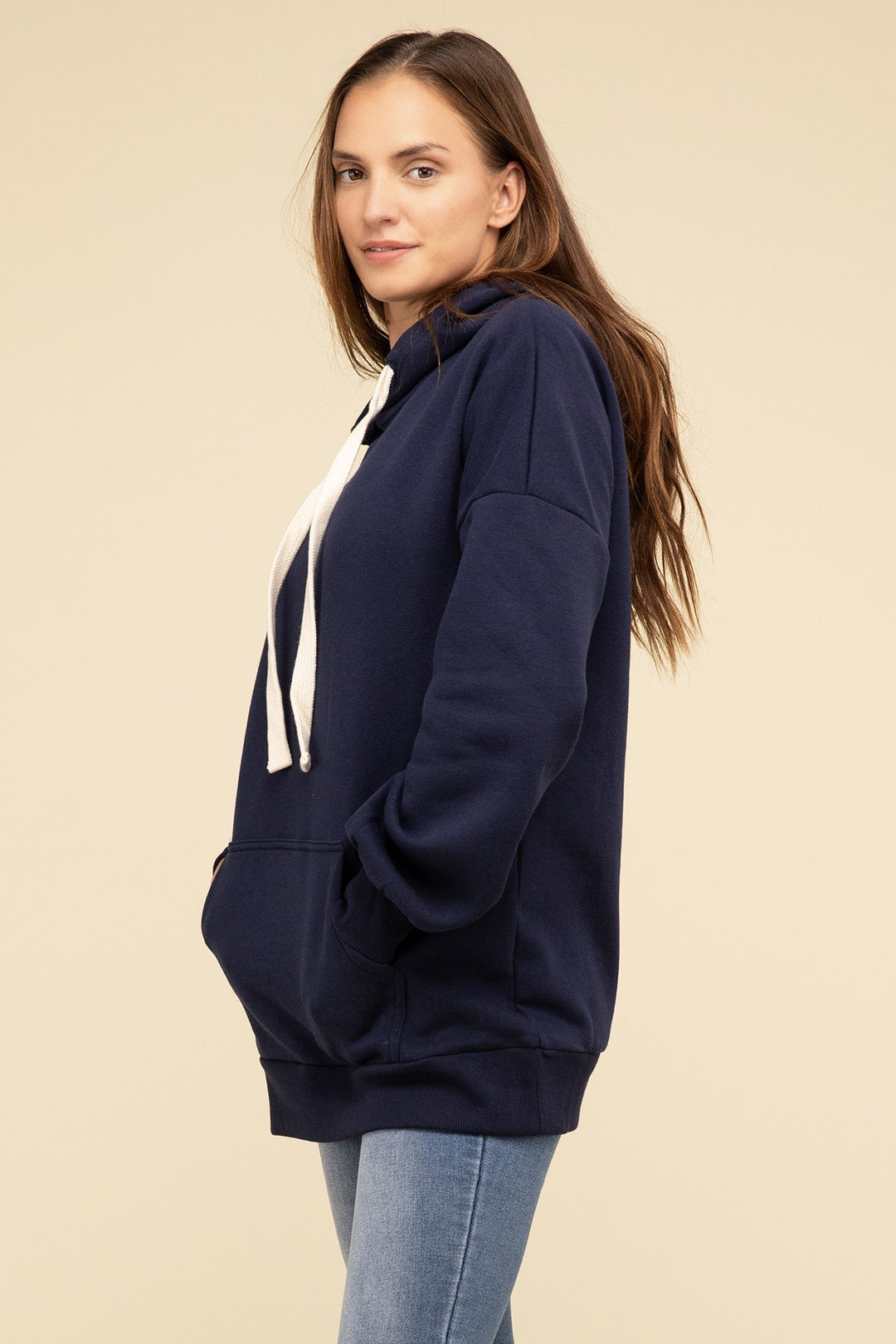 Zenana - Oversized Hoodie Longline Sweatshirt