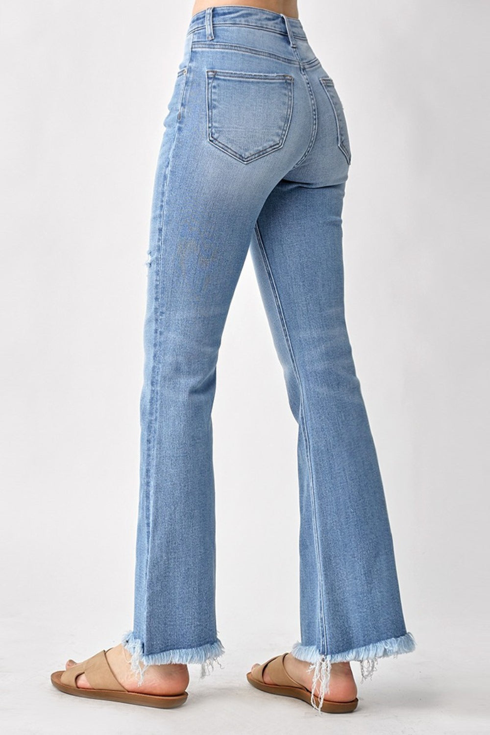 RISEN High Rise Frayed Hem Bootcut Jeans - Inspired Eye Boutique