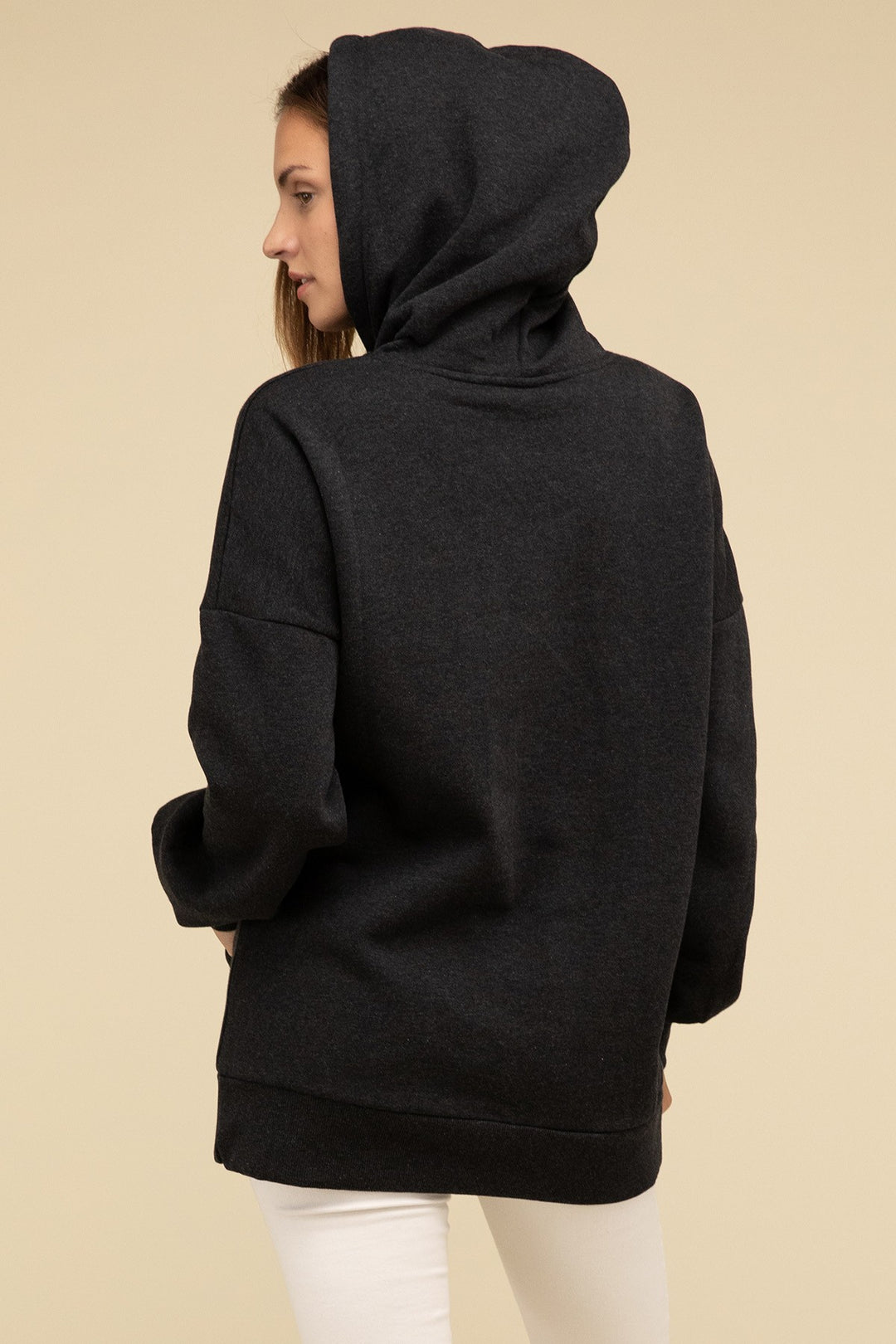 Zenana - Oversized Hoodie Longline Sweatshirt