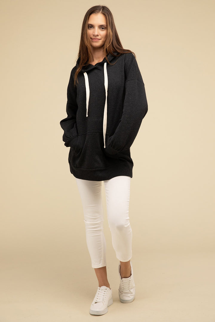 Zenana - Oversized Hoodie Longline Sweatshirt