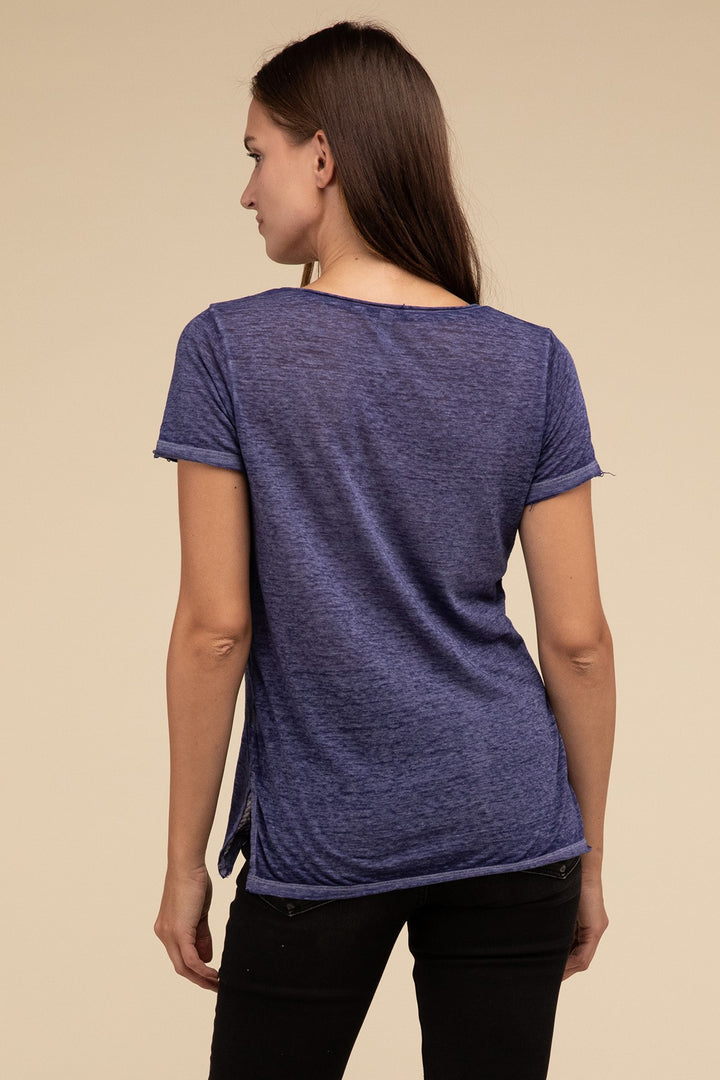 Zenana - Short Sleeve Burnout Tee