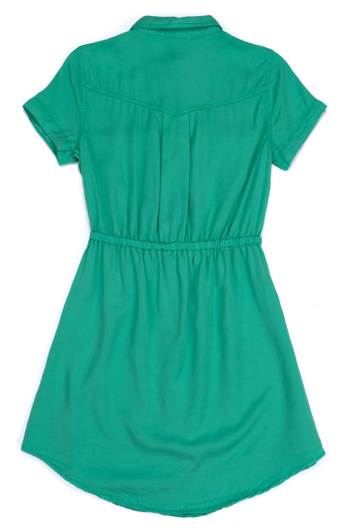 Tencel Dress - Short Sleeve - Green - Inspired Eye Boutique