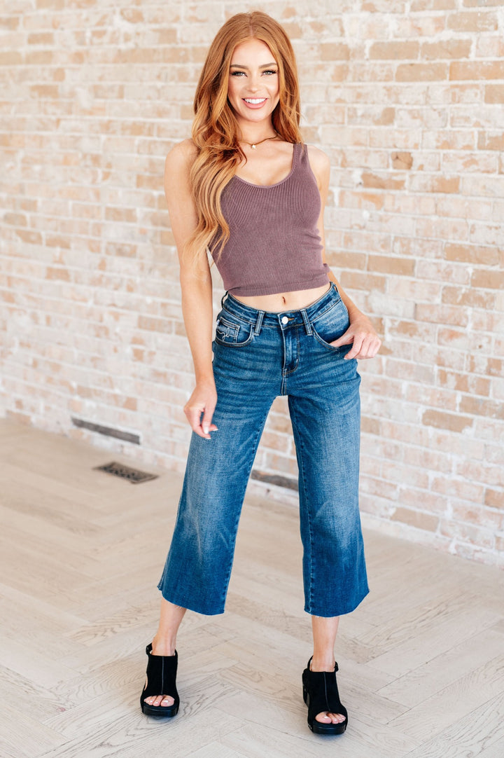 Judy Blue - Hayes High Waist Wide Leg Crop Jeans