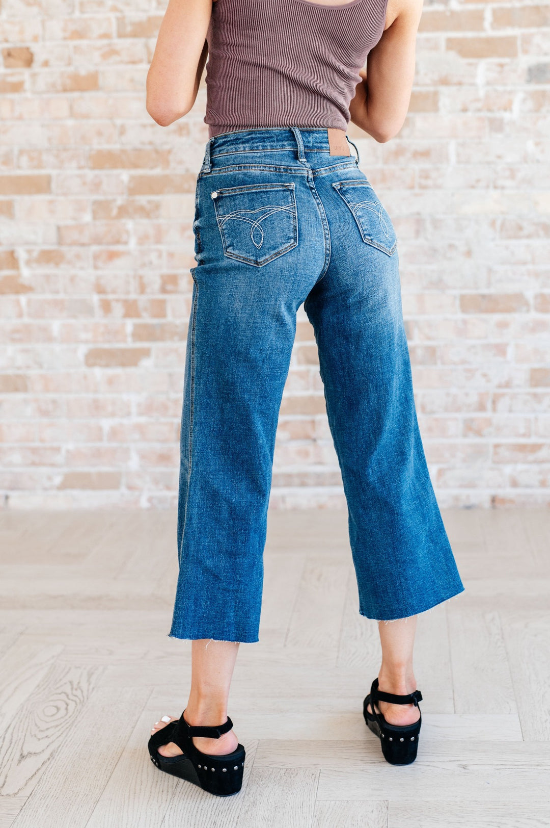 Judy Blue - Hayes High Waist Wide Leg Crop Jeans