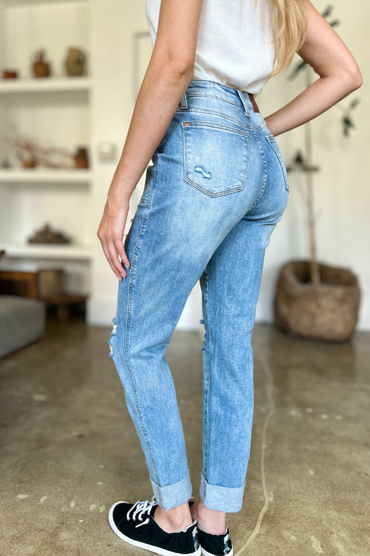 Judy Blue - Patch Pocket Boyfriend Jeans