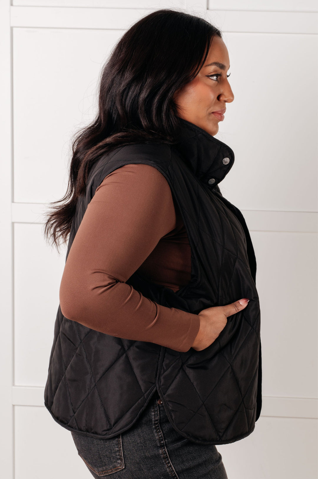 Layering Queen Quilted Puffer Vest - Black