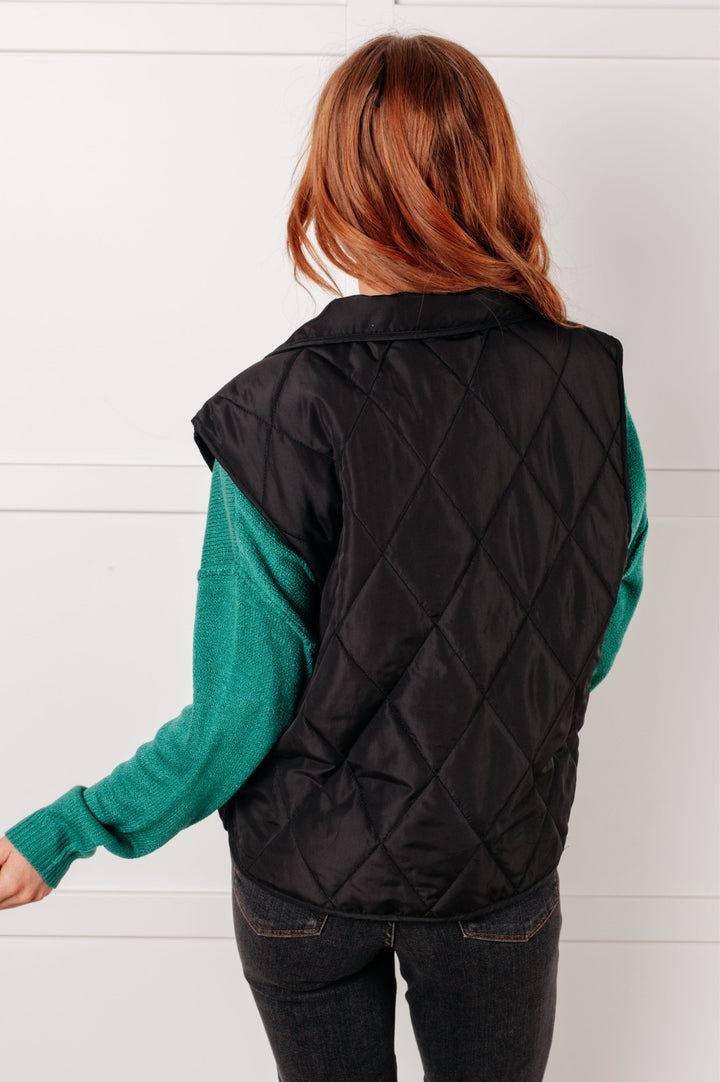 Layering Queen Quilted Puffer Vest - Black