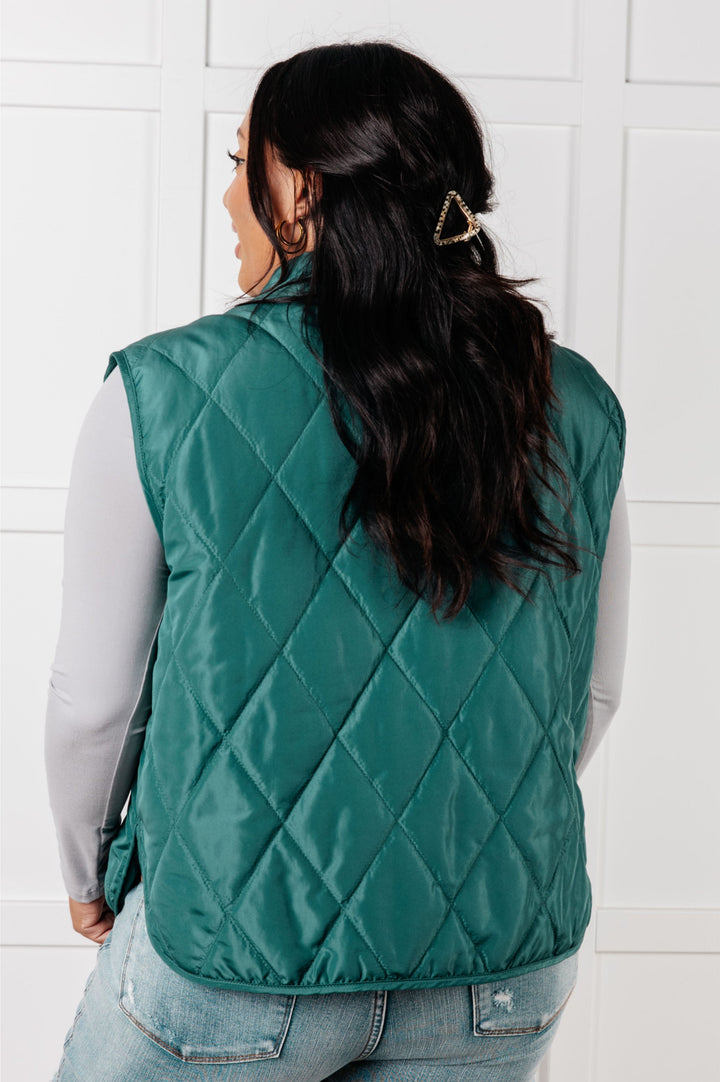 Layering Queen Quilted Puffer Vest - Hunter Green