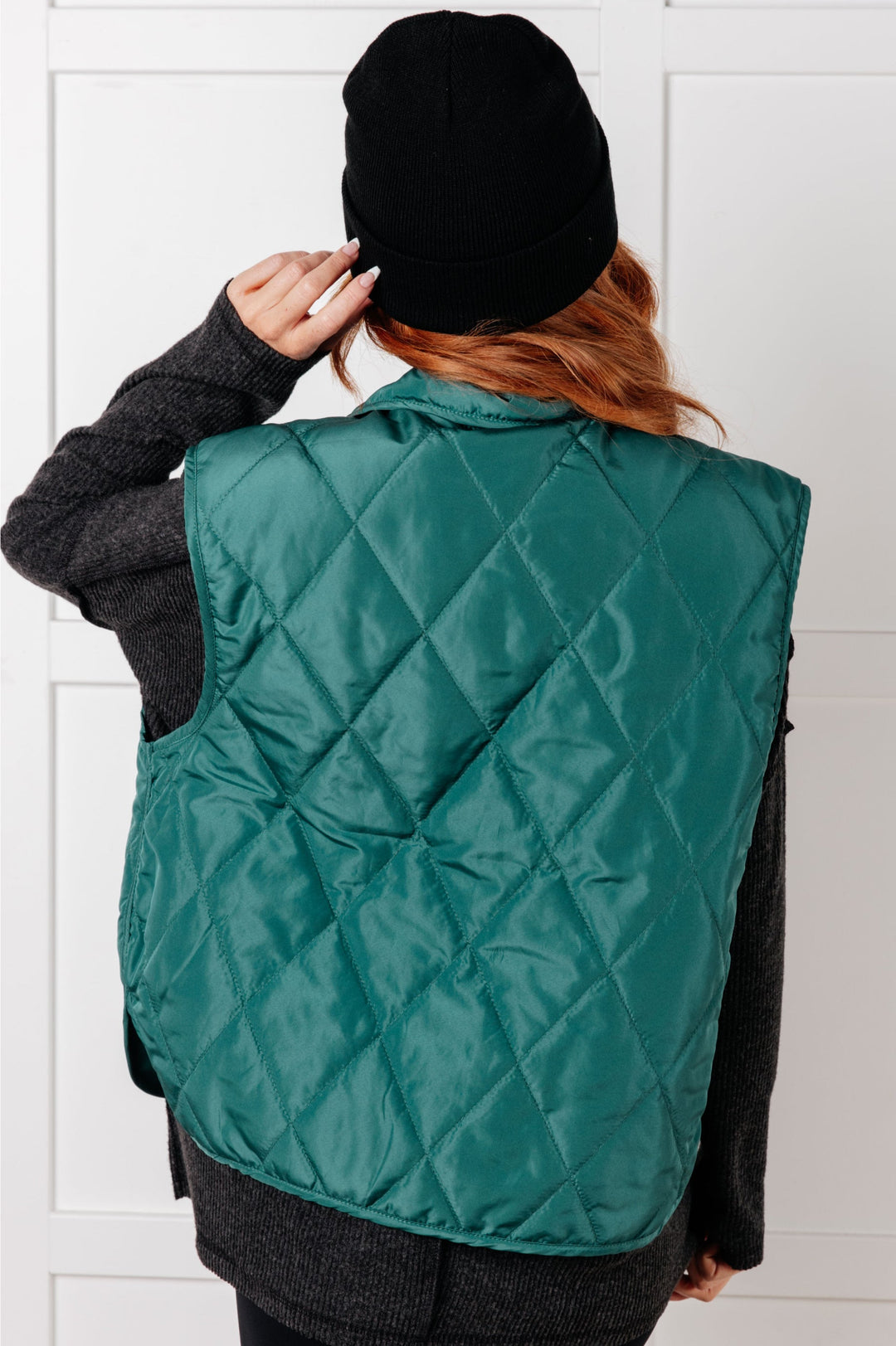 Layering Queen Quilted Puffer Vest - Hunter Green