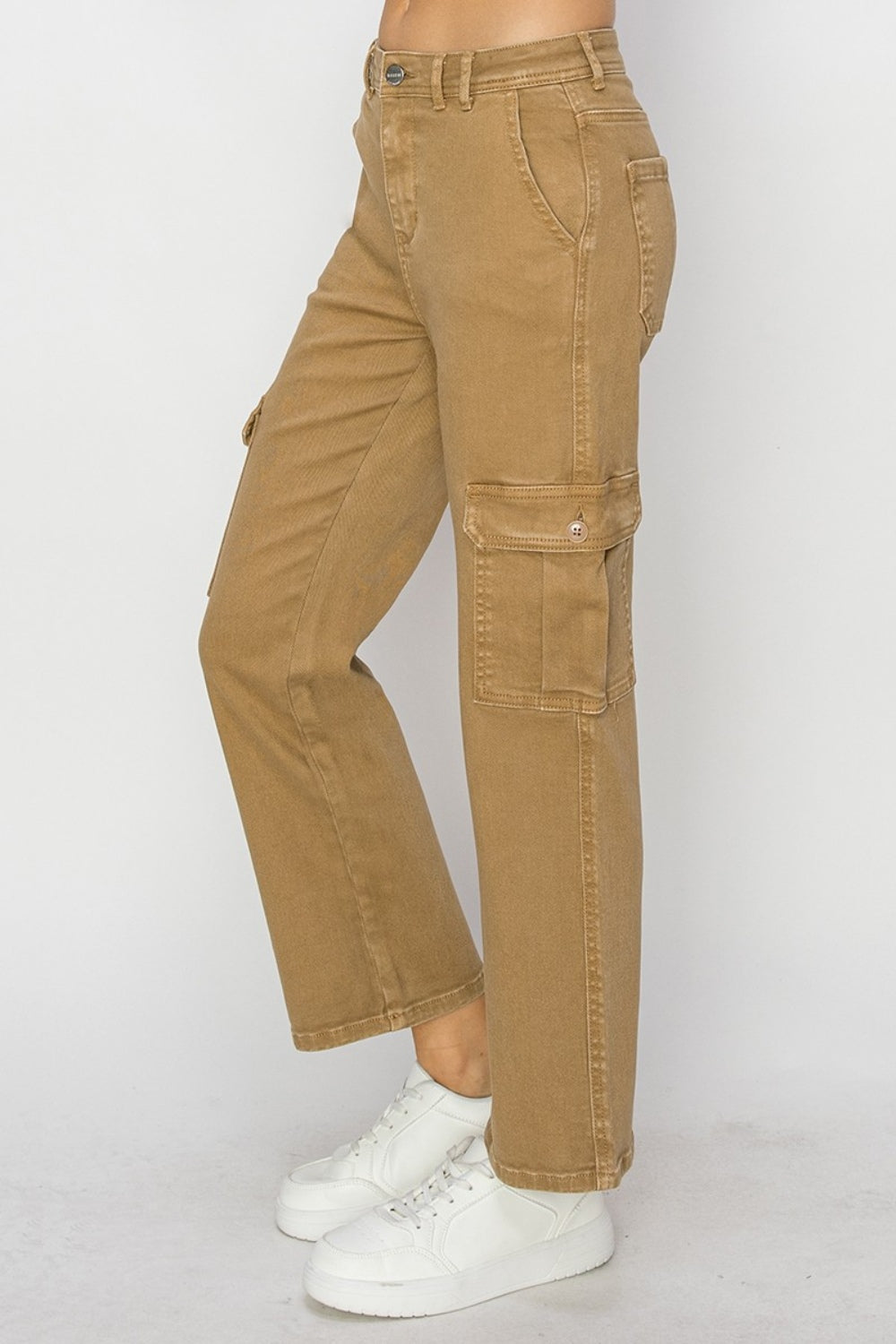 RISEN - High Rise Cargo Jeans - Mocha