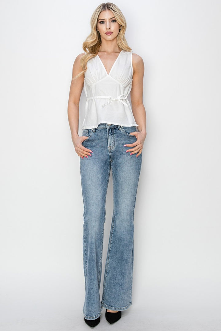 RISEN - Mid-Rise Flare Jeans