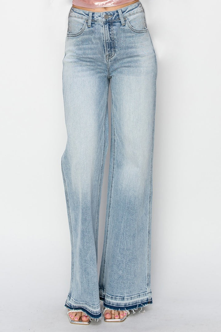 RISEN - Released Hem Wide Leg Jeans