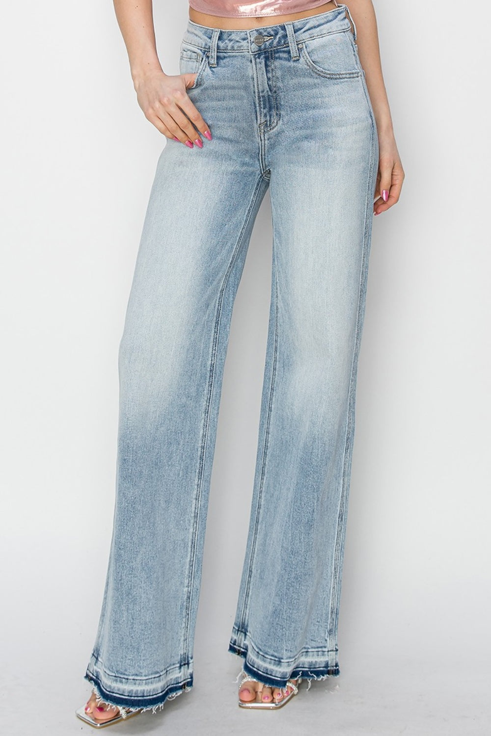 RISEN - Released Hem Wide Leg Jeans