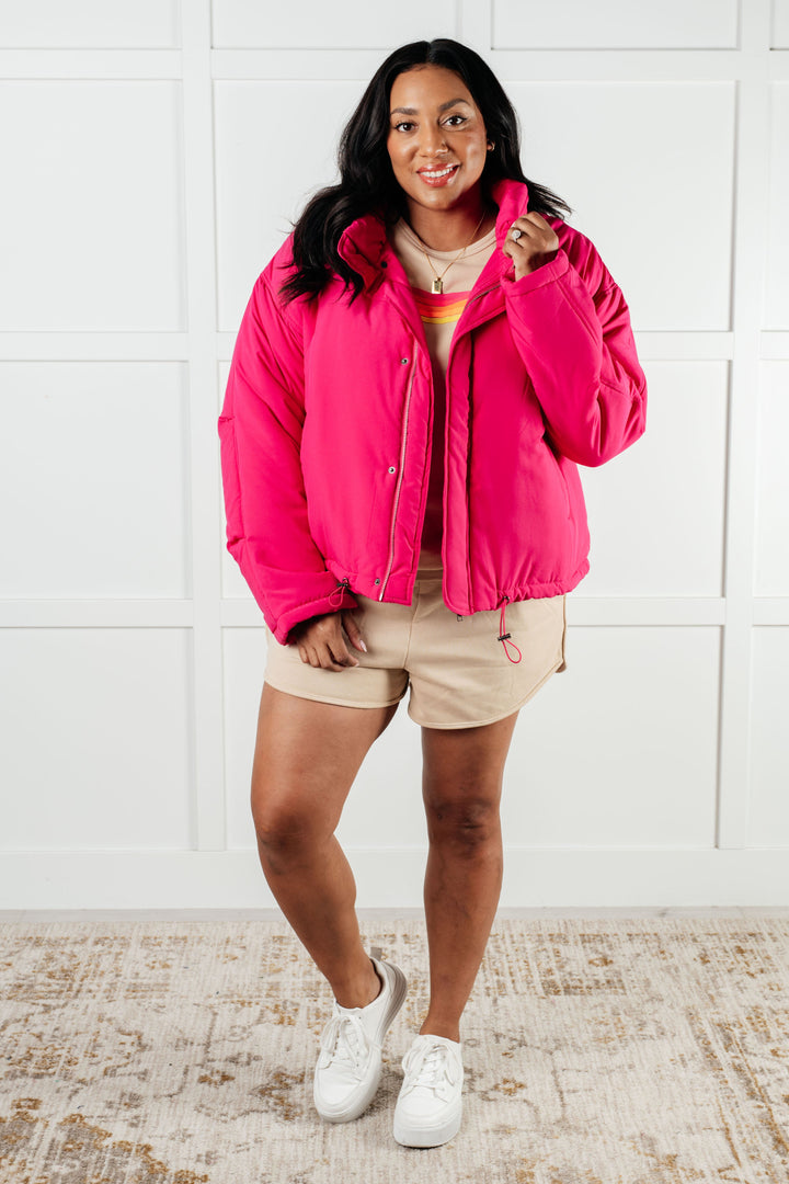 Warm Regards Hot Pink Puffer Jacket