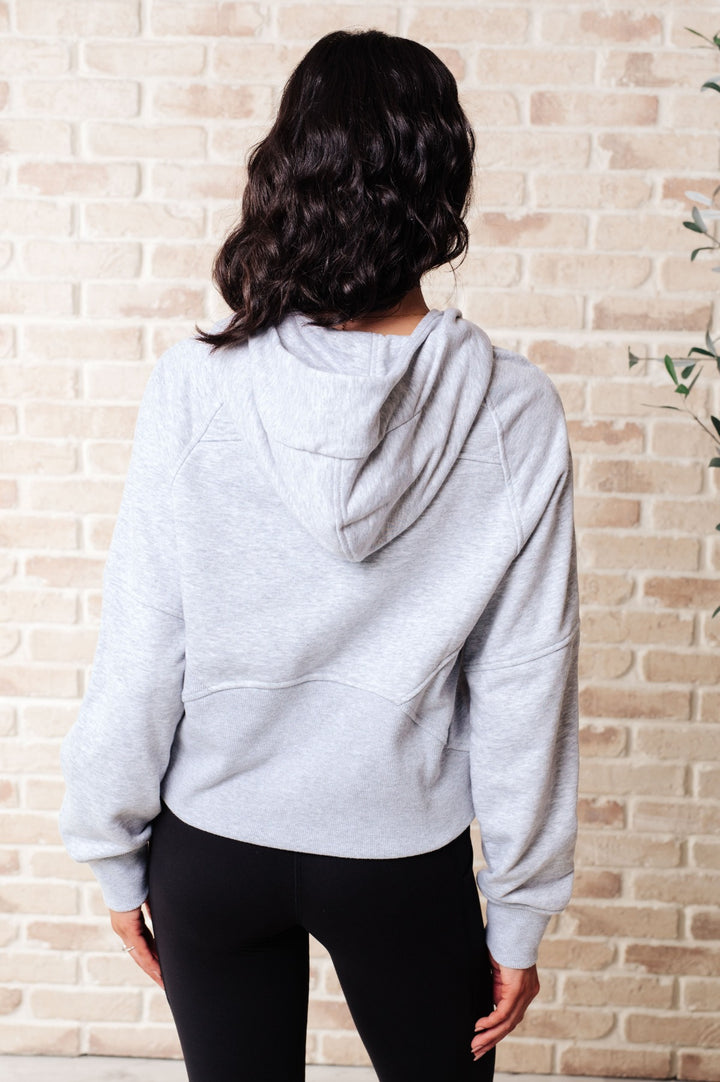 Half Zip Hooded Pullover Sweatshirt - Gray - Inspired Eye Boutique