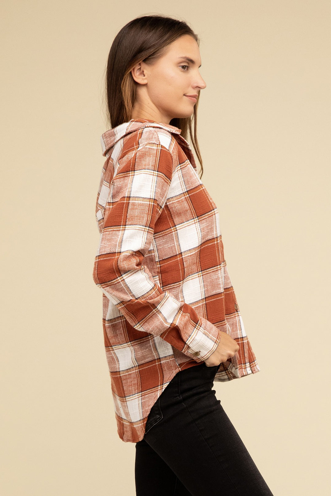 Zenana - Plaid Button-Up Shirt - Inspired Eye Boutique