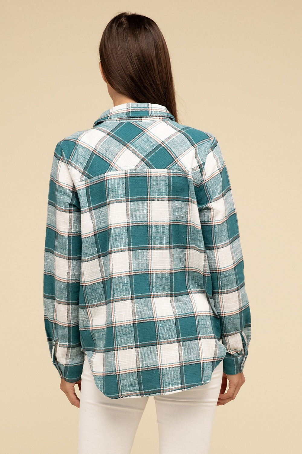 Zenana - Plaid Button-Up Shirt - Inspired Eye Boutique