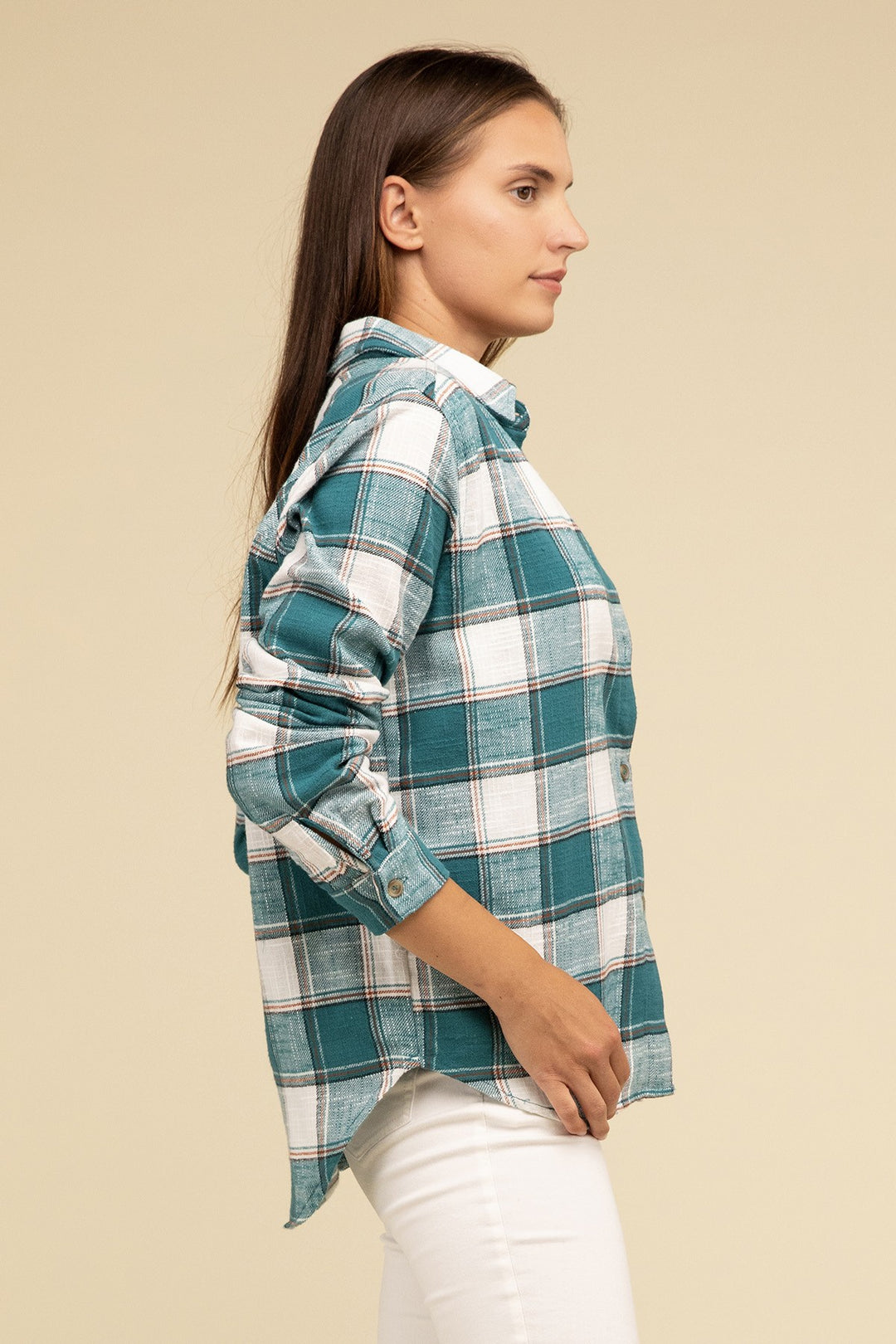 Zenana - Plaid Button-Up Shirt - Inspired Eye Boutique