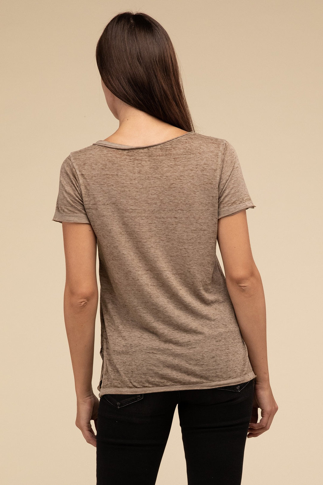 Zenana - Short Sleeve Burnout Tee