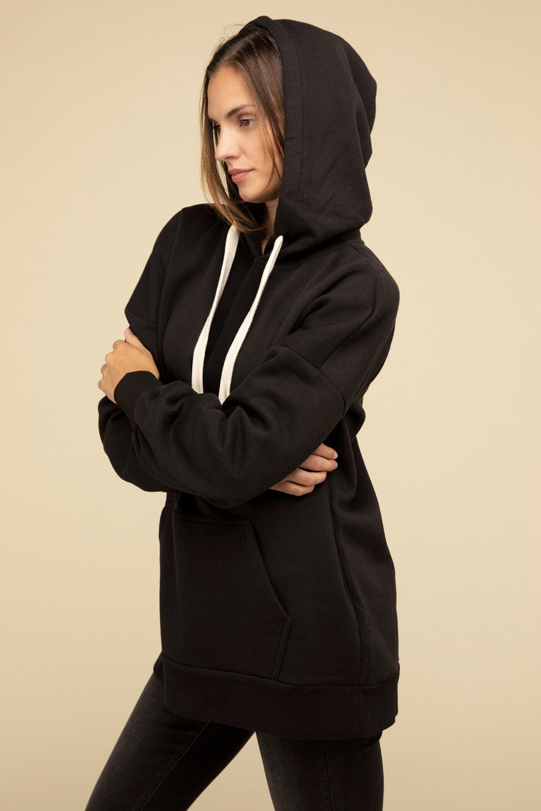 Zenana - Oversized Hoodie Longline Sweatshirt - Inspired Eye Boutique