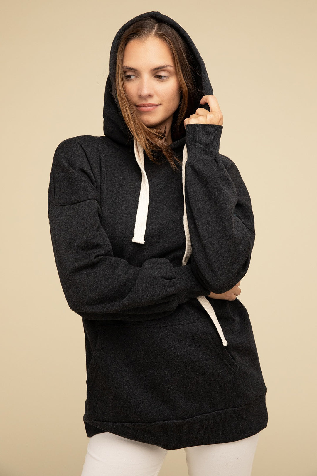 Zenana - Oversized Hoodie Longline Sweatshirt