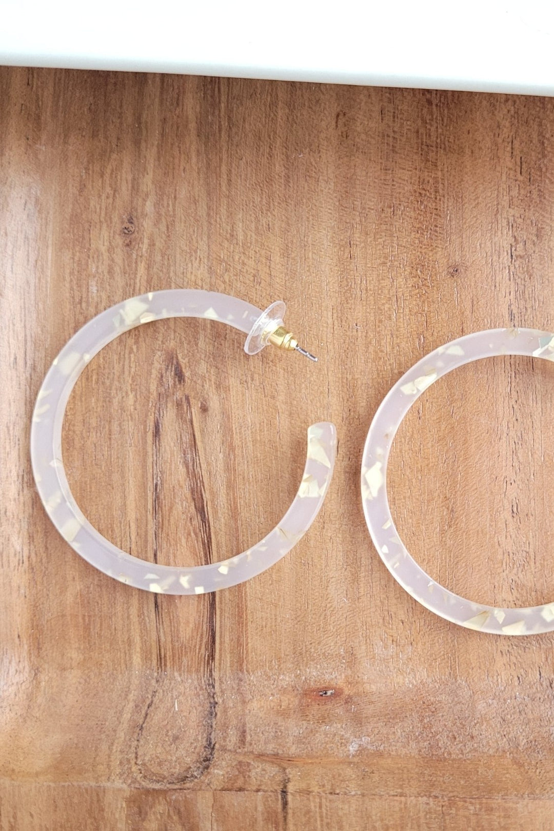 Acrylic Hoop Earrings - Gold Flake - Inspired Eye Boutique