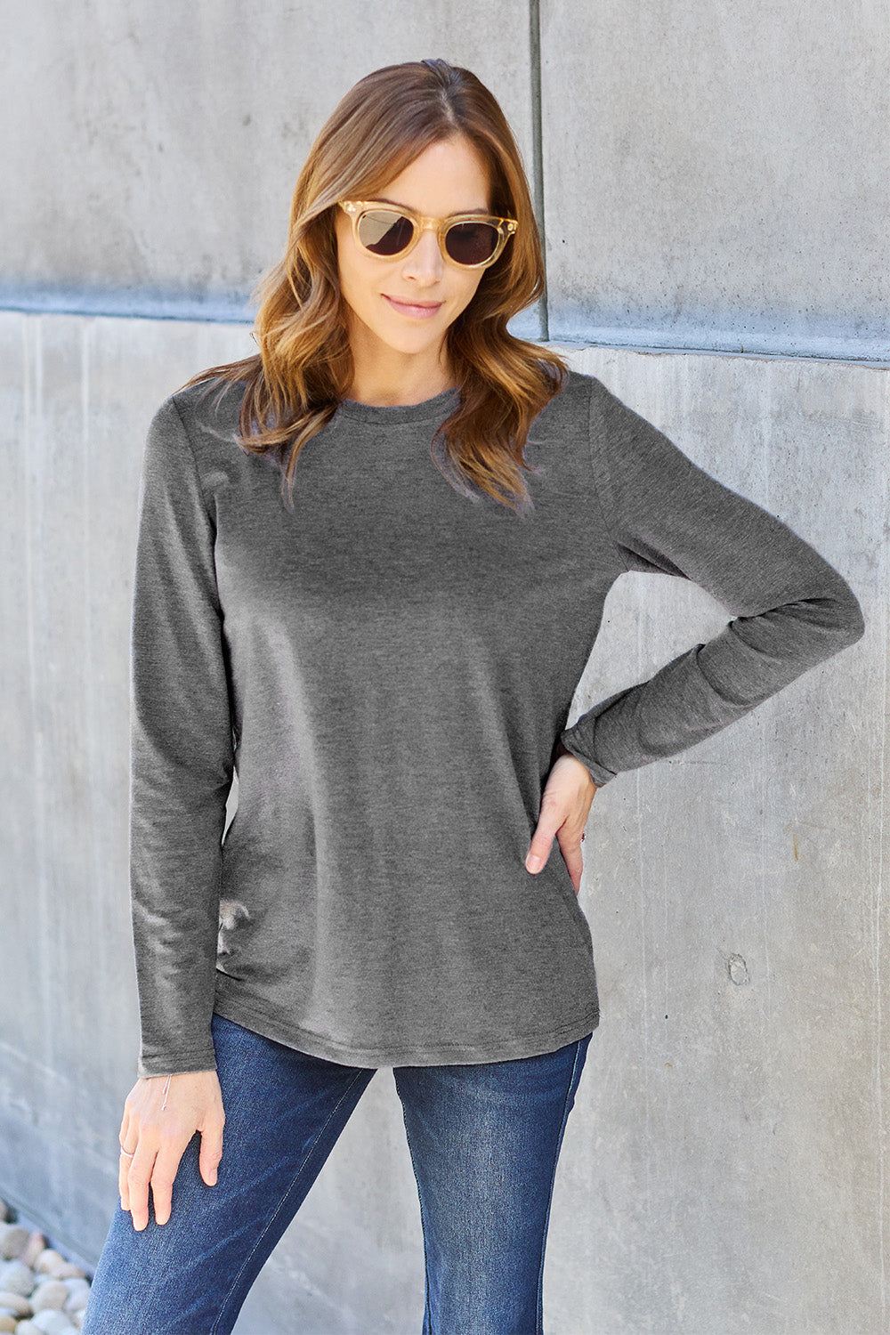 Long Sleeve Crew Neck Tee Womens - Inspired Eye Boutique