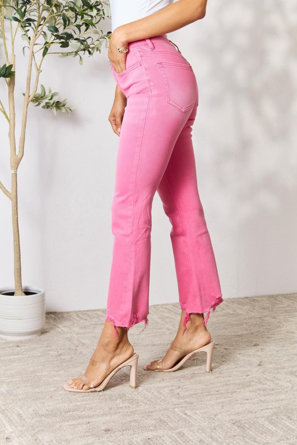 BAYEAS - Pink Cropped Jeans - Inspired Eye Boutique