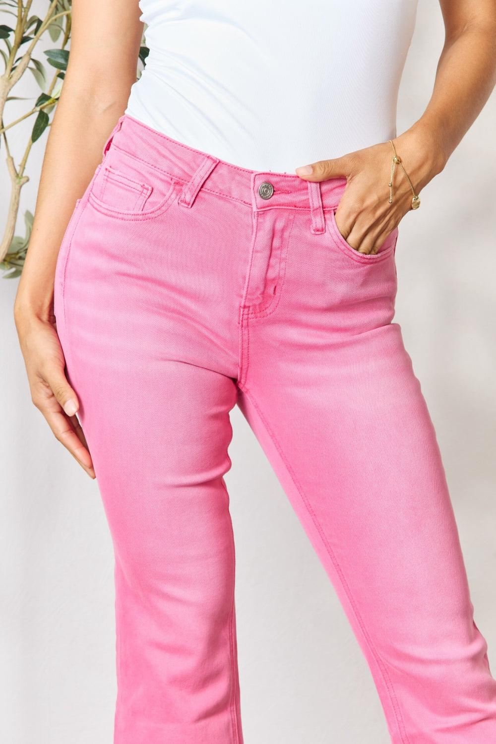 BAYEAS - Pink Cropped Jeans - Inspired Eye Boutique