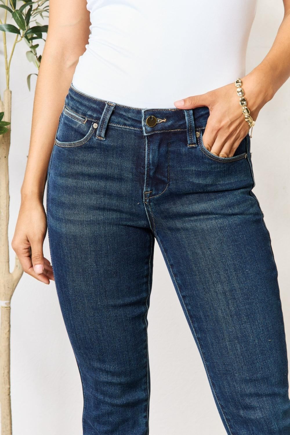 BAYEAS - Raw Hem Cropped Jeans - Inspired Eye Boutique