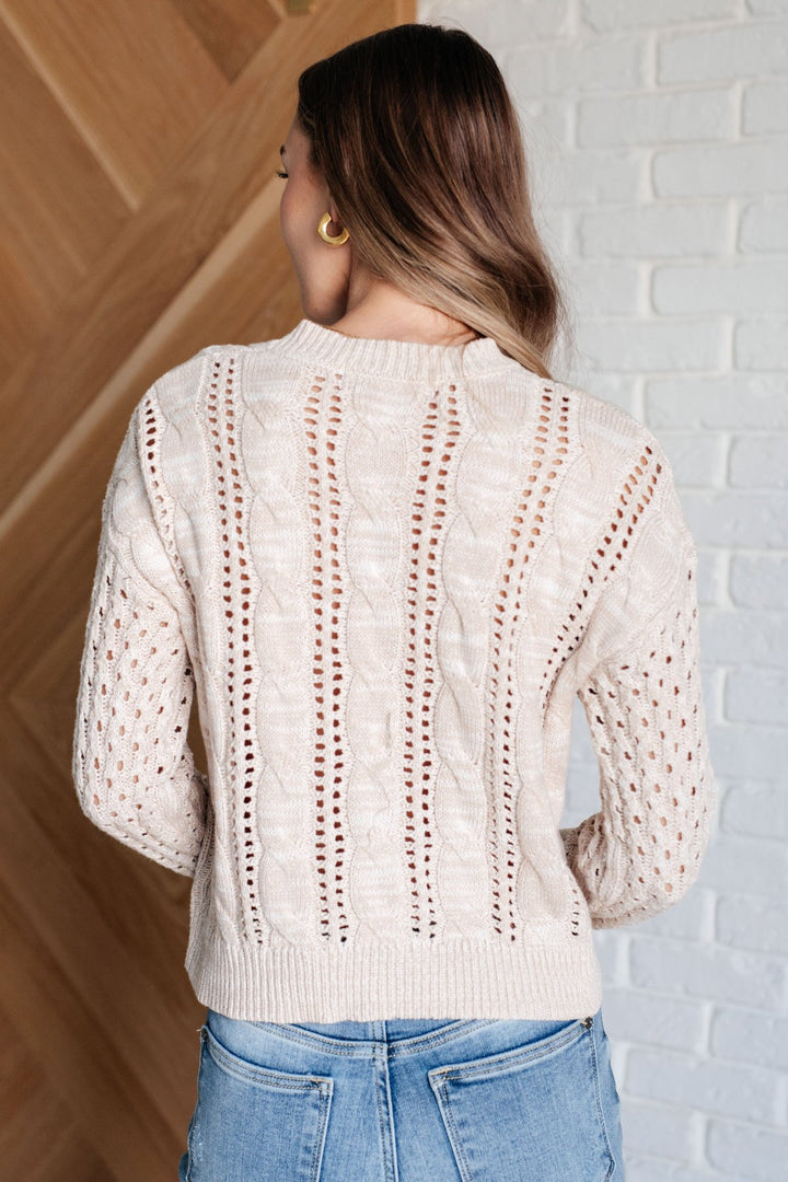 Beige Cable Knit Sweater - Inspired Eye Boutique