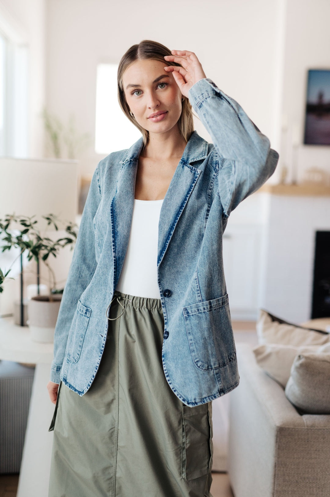 BiBi Denim Blazer - Inspired Eye Boutique