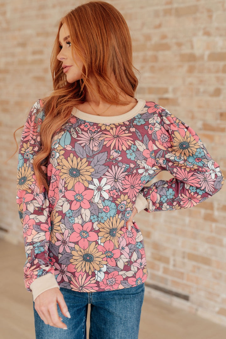 BiBi - Long Sleeve Floral Print Top - Inspired Eye Boutique