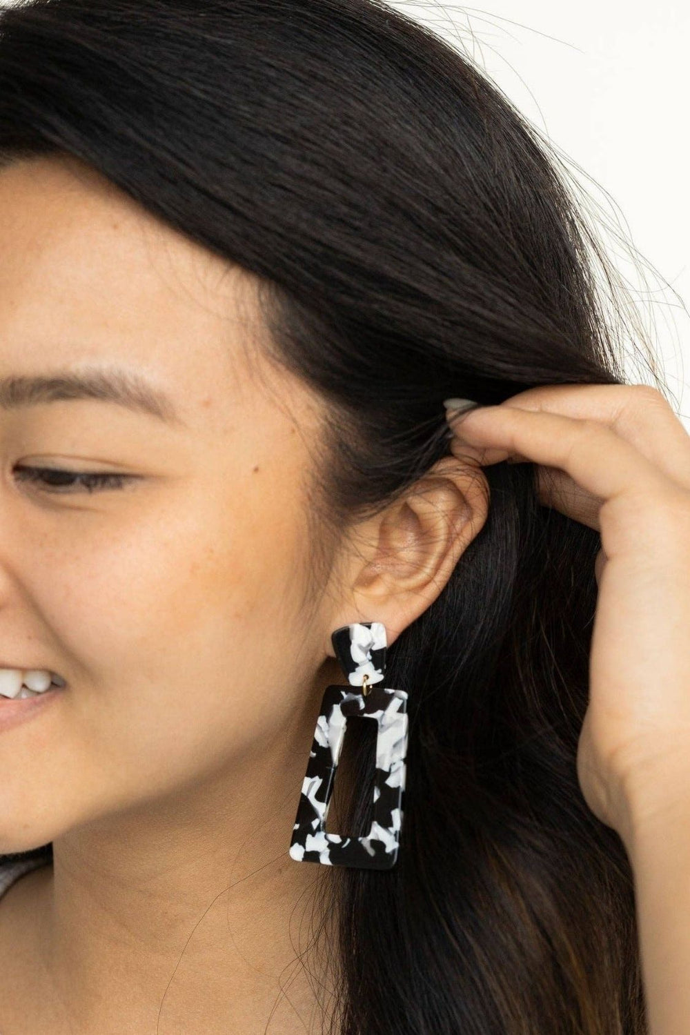 Black and White Geometric Earrings - Inspired Eye Boutique