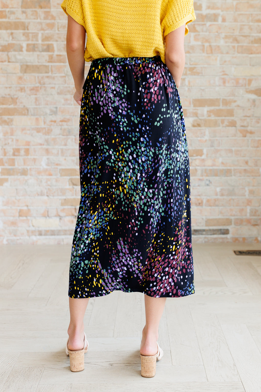 Black Print Wrap Midi Skirt - Inspired Eye Boutique