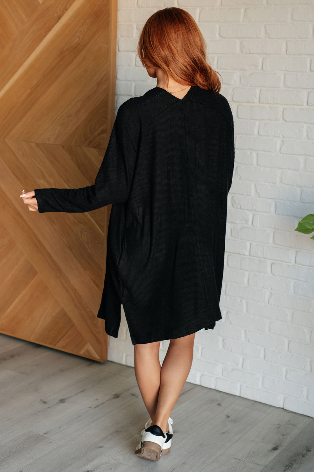 Black Ribbed Knit Duster Cardigan - Inspired Eye Boutique