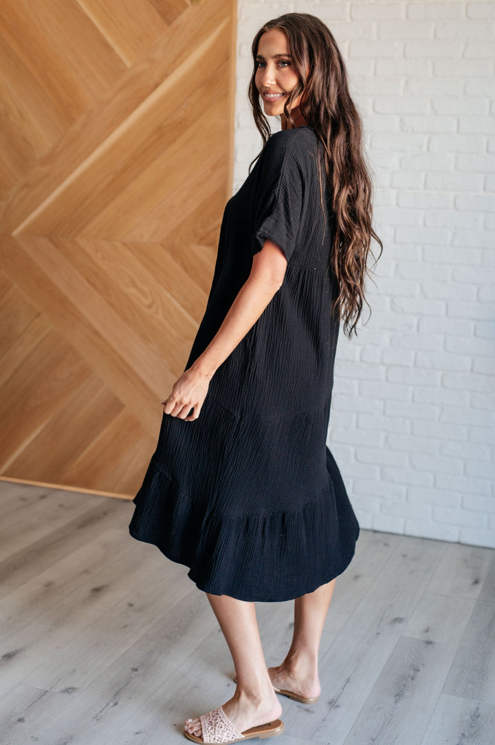 Always Learning Short Sleeve Midi Dress