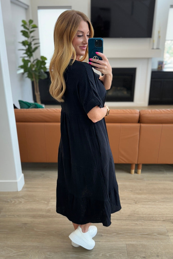 Always Learning Short Sleeve Midi Dress