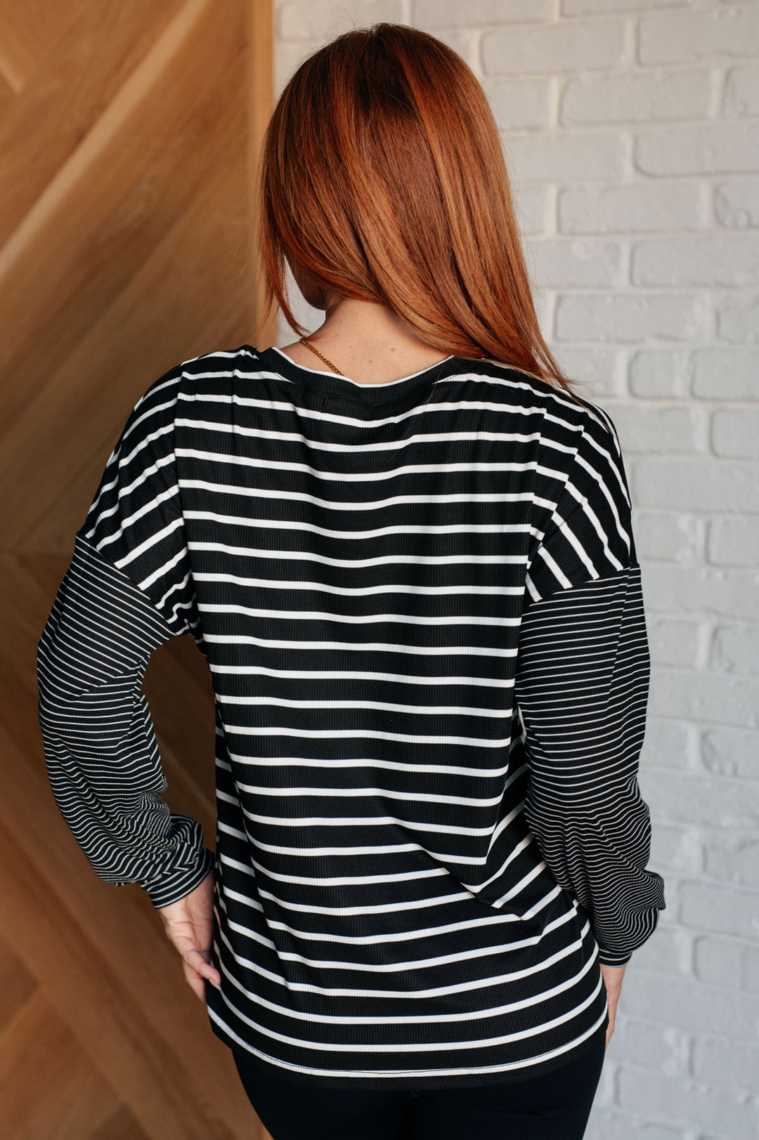 Black Striped Long Sleeve Top - Inspired Eye Boutique