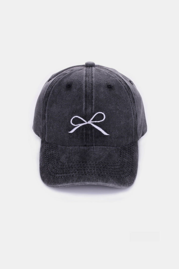 Bow Embroidered Baseball Cap - Inspired Eye Boutique