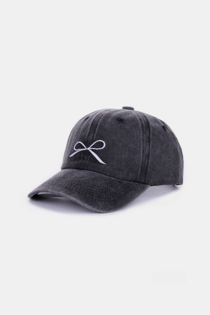 Bow Embroidered Baseball Cap - Inspired Eye Boutique