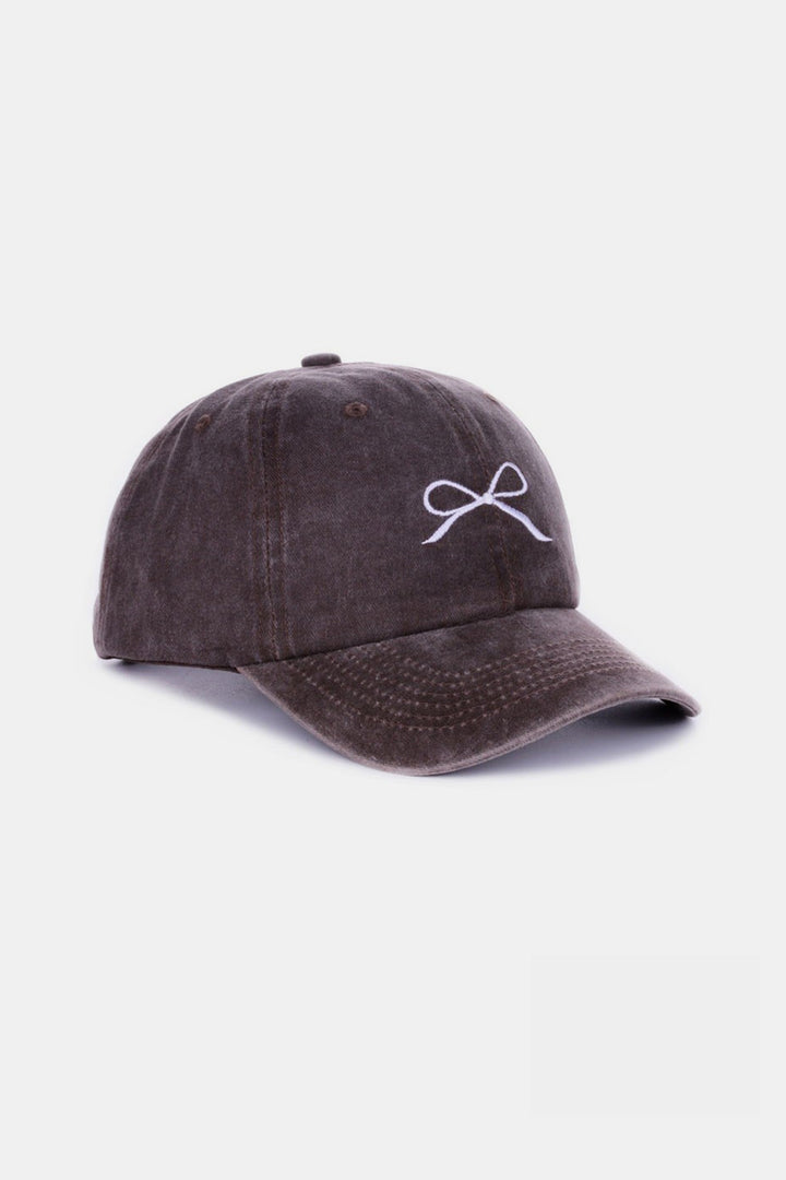 Bow Embroidered Baseball Cap - Inspired Eye Boutique