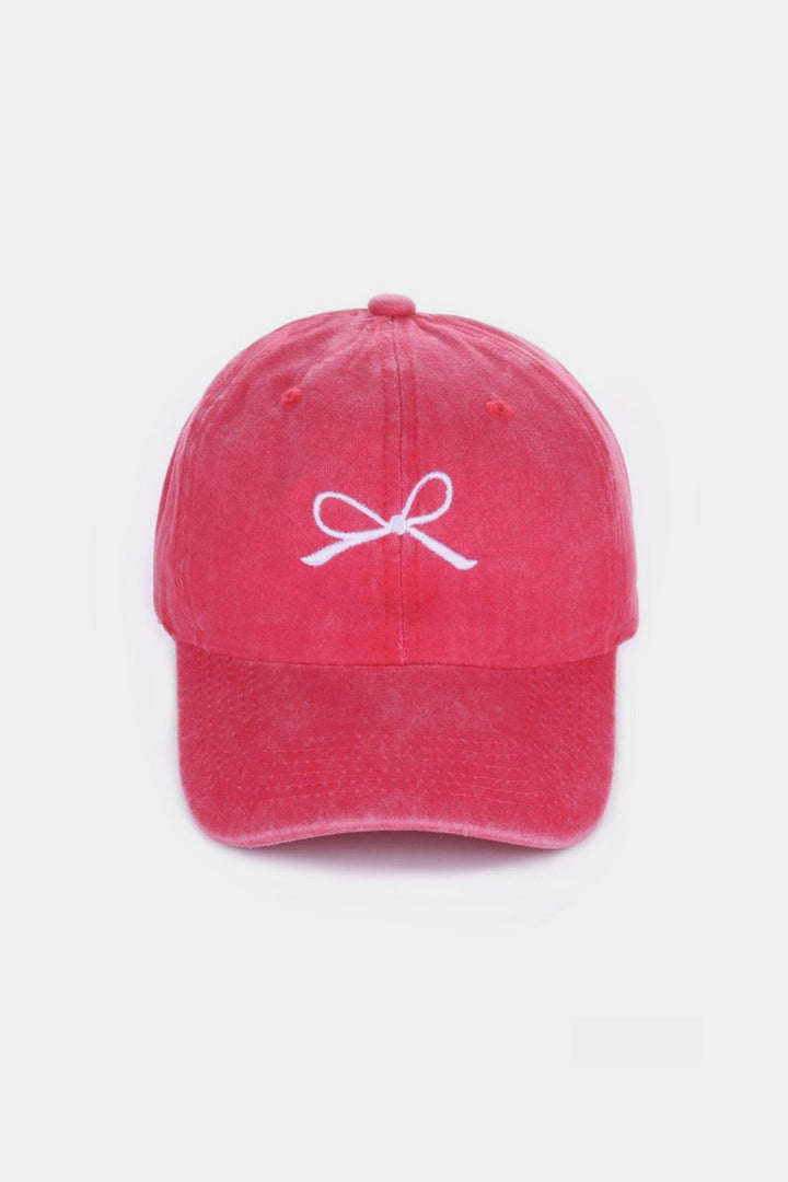 Bow Embroidered Baseball Cap - Inspired Eye Boutique