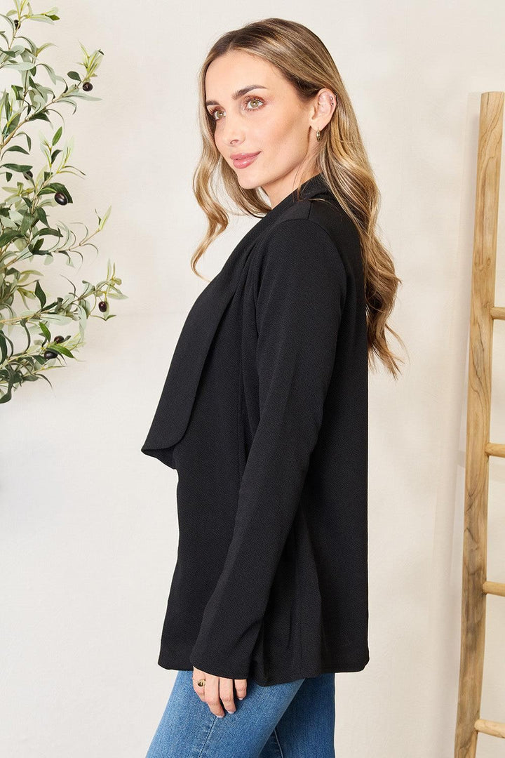 Black Long Sleeve Blazer Cardigan - Inspired Eye Boutique