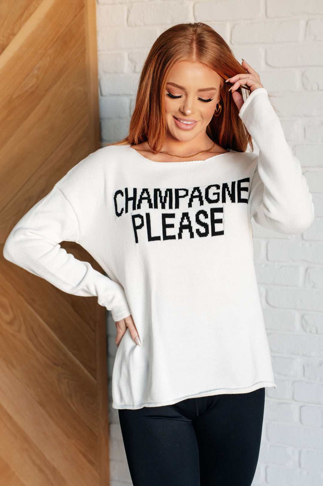 Champagne Please Sweater - Inspired Eye Boutique